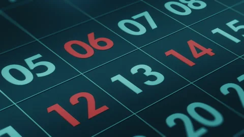 Monthly calendar, close-up Stock Footage 268429957