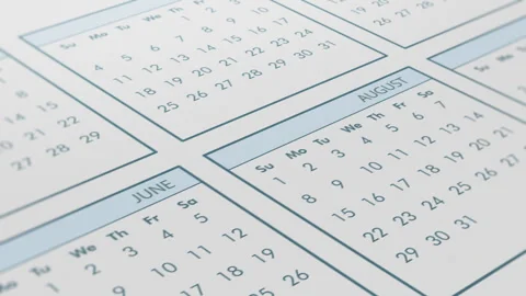 Monthly calendar Stock Footage 269313983