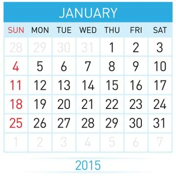 Monthly calendar Stock Illustration