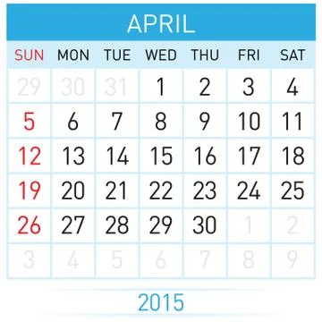 Monthly calendar Stock Illustration