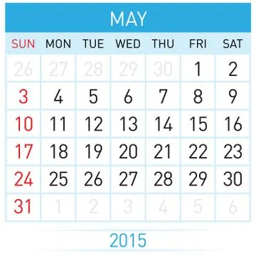 Monthly calendar Stock Illustration