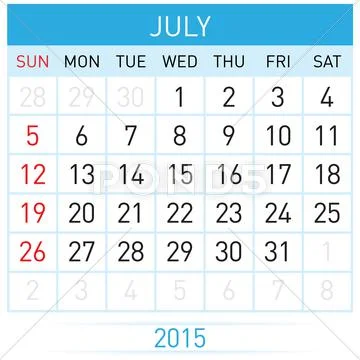 Monthly calendar Stock Illustration