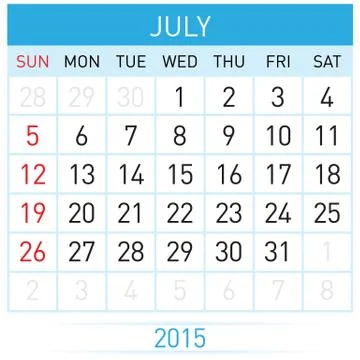 Monthly calendar Stock Illustration