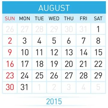 Monthly calendar Stock Illustration
