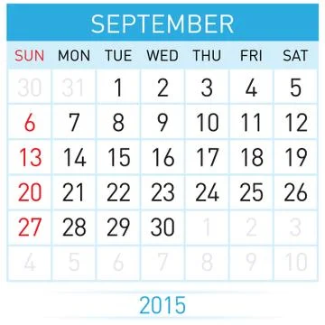 Monthly calendar Stock Illustration