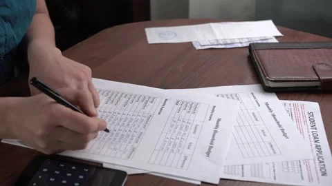 Monthly Expense Tracker, Calculator and Spending Planner - Personal Budgeting Stock Footage 135219222