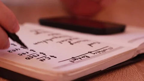 Monthly expenses calculating Stock Footage 84252990