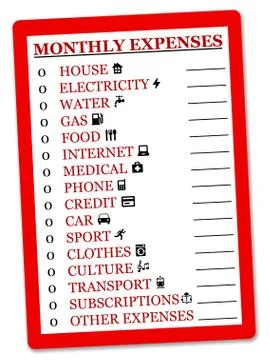Monthly expenses 스톡 일러스트