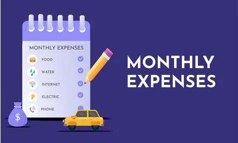 Monthly Expenses Stock Illustration