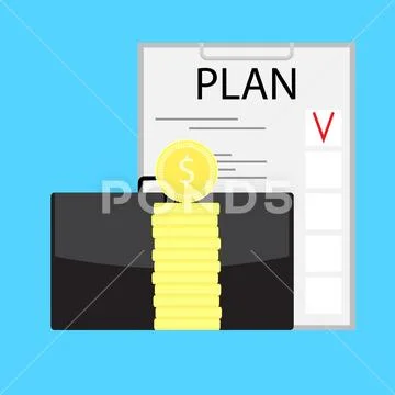 Monthly financial planning of goals and objectives Stock Illustration