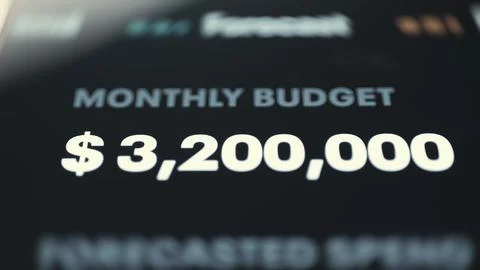 Monthly GPU Budget and Forecasted Spend Foto stock