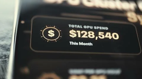Monthly GPU Cluster Spending KPI Display Stock Photos