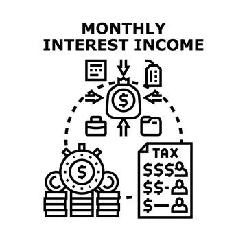 Monthly interest income concept vector illustration イラスト素材