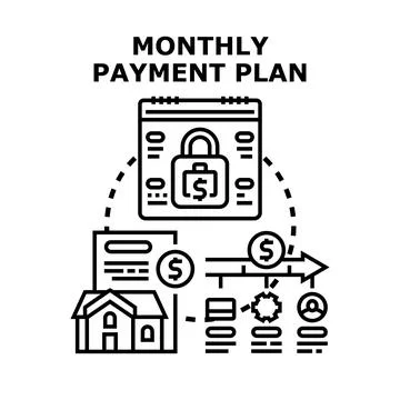 Monthly payment plan concept for real estate mortgage Ilustração Stock