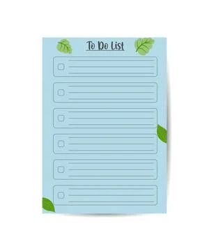 Monthly Planner to do list, notes. Vector illustration. Blue vector design te Illustrazione stock