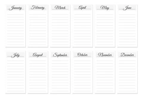 Monthly planner vector background Illustrazione stock