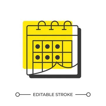 Monthly schedule offset shadow line icon Illustrazione stock
