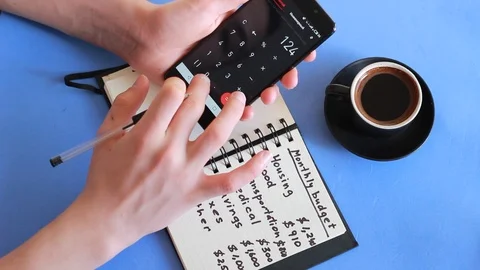 A monthly spending plan Stock Footage 85517245