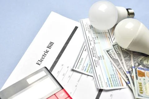 Monthly utility bills Stock Photos