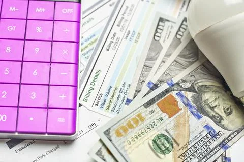 Monthly utility bills Stock Photos