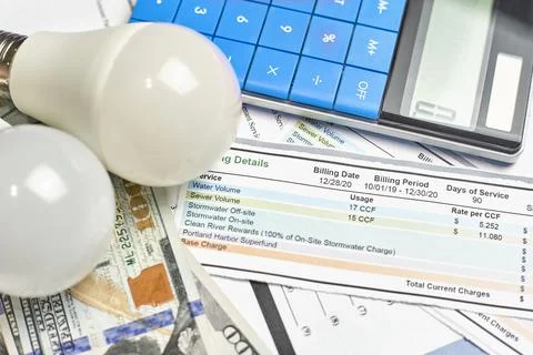 Monthly utility bills Stock Photos