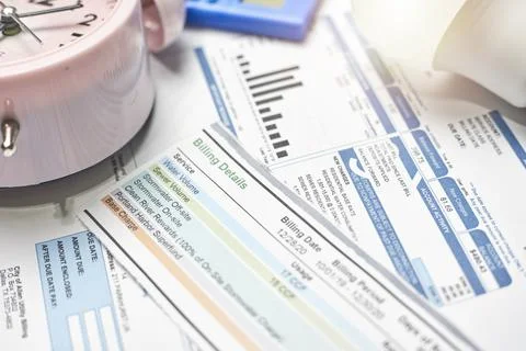 Monthly utility bills Stock Photos