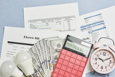 Monthly utility bills Stock Photos