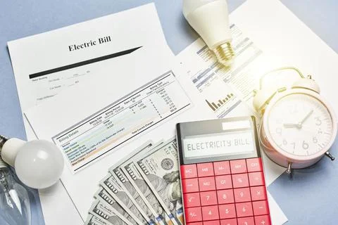 Monthly utility bills Stock Photos