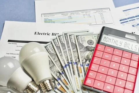 Monthly utility bills Stock Photos