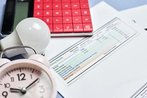Monthly utility bills Stock Photos