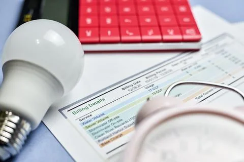 Monthly utility bills Stock Photos