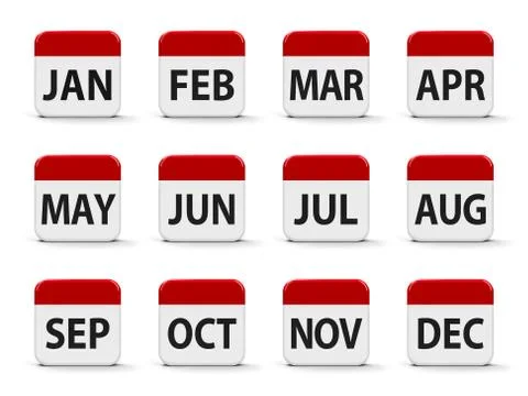 Months calendar Stock Illustration