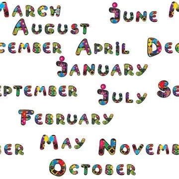 Months pattern イラスト素材