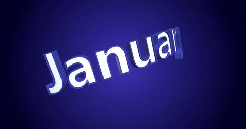 Months text loop - blue background Stock Footage 83462570