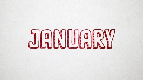 Months Of Year Scribbled  On Old White Paper.  Seamless, 4K, 60fps Stock Footage 111391091