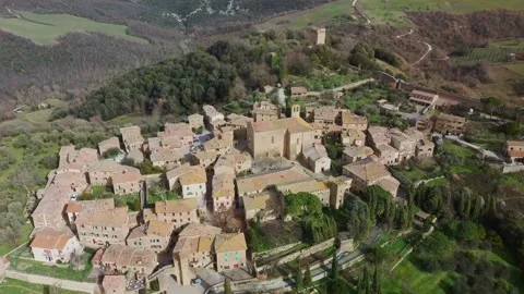 Montichiello drone view Stock Footage 150081259