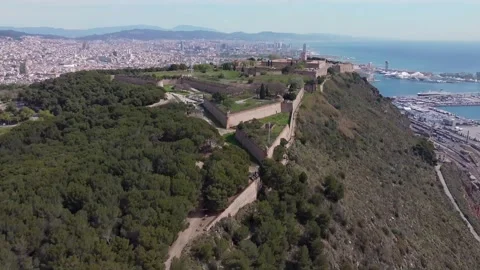 Montjuic Castle Stock Footage 188722533