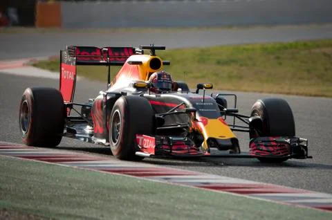MONTMELO, SPAIN- FEBRUARY 25, 2016. Driver Daniil Kvyat.  Team Red Bull Racing Stock Photos