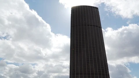 Montparnasse Tower front of the sun, Paris, France Stock Footage 101581192