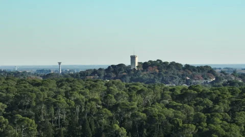 Montpellier's skyline and forests captured from the sky. Stock Footage 252090116