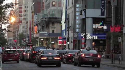 Montreal BRoll- Street traffic 2 Stock Footage