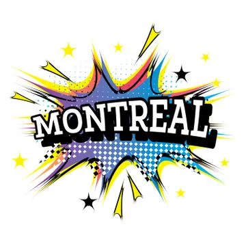 Montreal Canada Comic Text in Pop Art Style. Stockillustratie