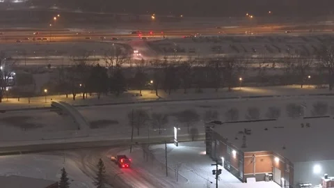 Montréal, Canada Dec '25 - Winter care moving silently while everyone sleeps Stock Footage 324868619