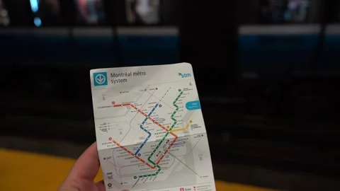 Montreal Canada Metro Map in Hand Stock Footage 294859999