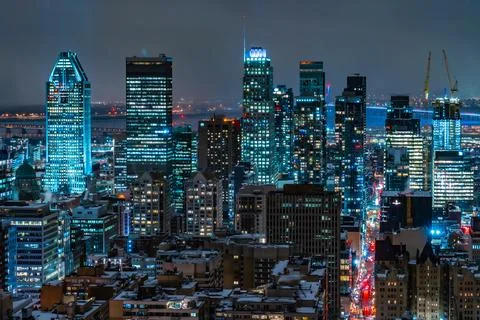 Montreal night view (conditionalon) Stock Photos