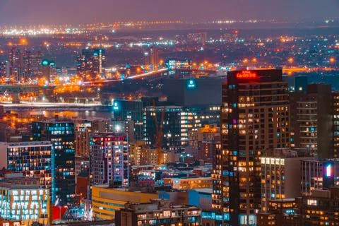 Montreal night view (conditionalon) Stock Photos