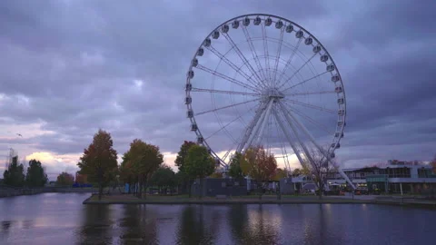 Montreal Observation Wheel on sunset in fall. Stock Footage 160578268