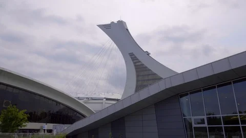 Montreal olympic stadium tower elevator Video stock 102425443