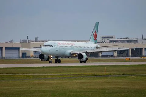 Montreal, Quebec / Canada - 07/02-2020 : Air Canada's A320 Landing at Pierre Stock Photos