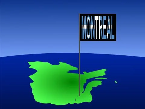 Montreal on quebec map Stock Illustration